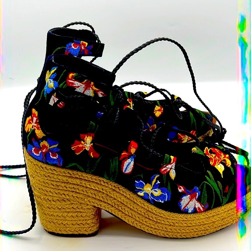Tory Burch Positano lace up platform Espadrille - Picture 6 of 8